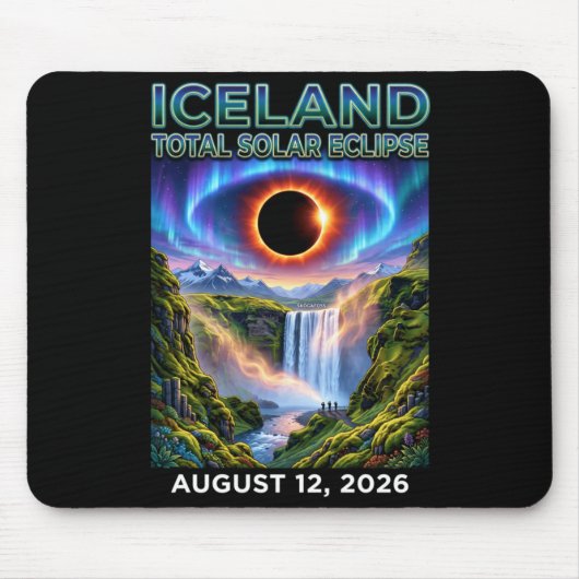 Iceland Total Solar Eclipse 2026 Totality Chaser Mousepad (Vorne)