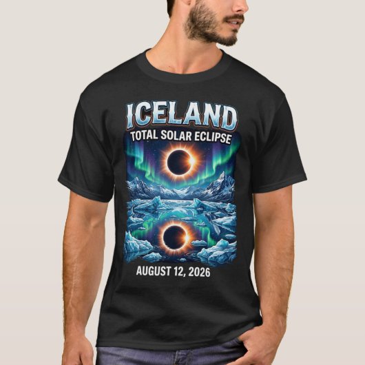 Iceland Total Solar Eclipse 2026 Totality Chaser T-Shirt (Vorderseite)
