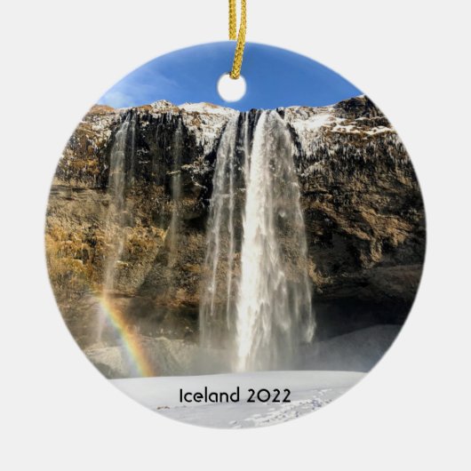 Iceland waterfall - ceramic ornament (Vorne)