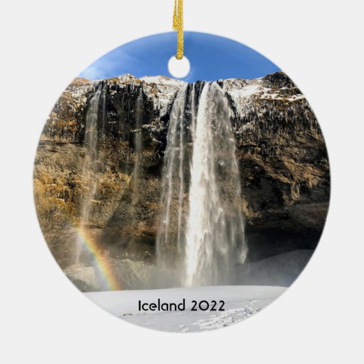 Iceland waterfall - ceramic ornament (Hinten)