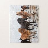 Icelandic Horse during winter on Iceland Puzzle (Vertikal)