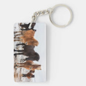 Icelandic Horse during winter on Iceland Schlüsselanhänger (Rückseite)