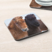 Icelandic Horse during winter on Iceland Untersetzer (Linke Seite)