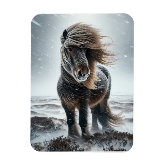 Icelandic Horse In its Element Magnet (Vertikal)