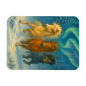 Icelandic Horses Northern Lights Magnet (Horizontal)