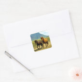 Icelandic Horses Quadratischer Aufkleber (Umschlag)