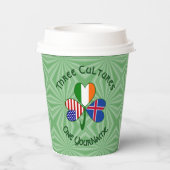 Icelandic Irish American Shamrock Personalize Text Pappbecher (Rückseite)