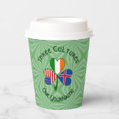 Icelandic Irish American Shamrock Personalize Text Pappbecher (Vorderseite)