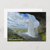 Icelandic waterfall postcard postkarte (Vorne/Hinten)