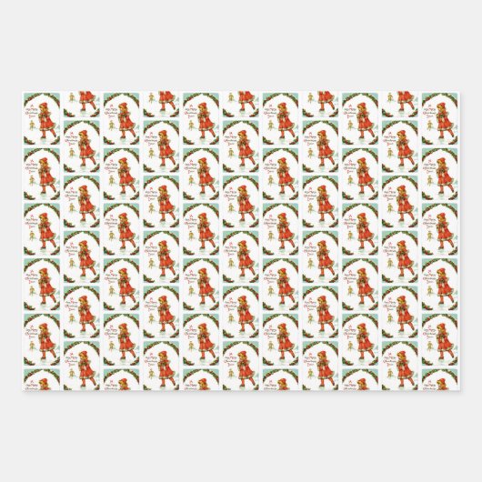 Iceskating-Kind Geschenkpapier Set (Vorderseite)