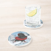 Iceskating Newfundland Welppy Winter Wonderland Getränkeuntersetzer (Seite)