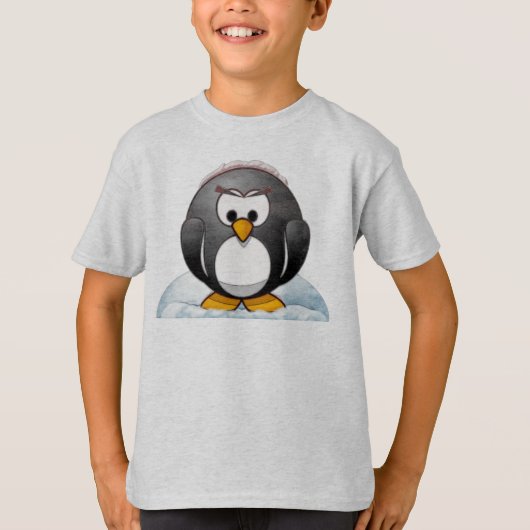 Icey Penguin Cartoon T-Shirt (Vorderseite)