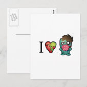Ich <3 Gehirne- Zombies sind überall! Postkarte (Vorne/Hinten)