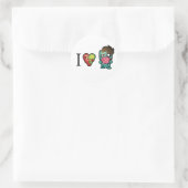 Ich <3 Gehirne- Zombies sind überall! Runder Aufkleber (Tasche)