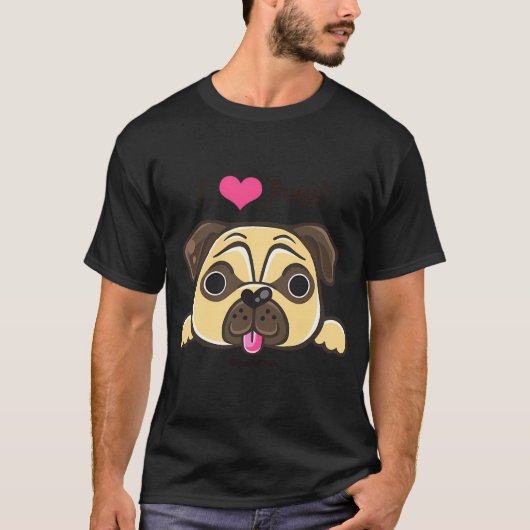 Ich <3 Möpse!' T-Shirt (Vorderseite)