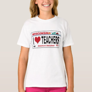 Ich <3 Wisconsin-Lehrer T-Shirt