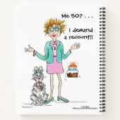 Ich 50? Keine zufällige weibliche Karikatur Notizblock (Rückseite)