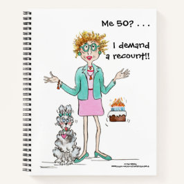 Ich 50? Keine zufällige weibliche Karikatur Notizblock