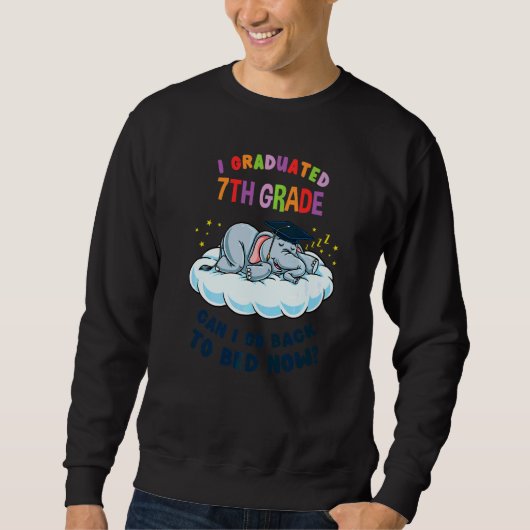 Ich absolvierte die 7. Klasse Elefant Abschluss Sweatshirt (Vorderseite)