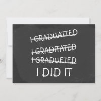 Ich absolvierte ein Funny Irrtum Spaß Chalkboard