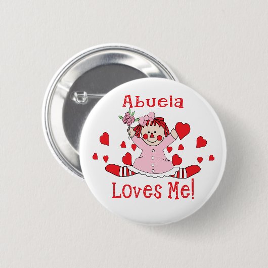 Ich Abuela Liebe Lappen-Puppe Button (Vorne & Hinten)