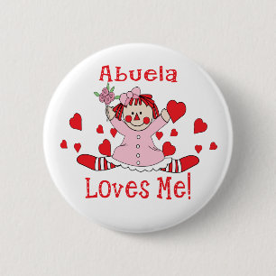 Ich Abuela Liebe Lappen-Puppe Button