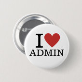 Ich ❤️ Admin (für Mitarbeiter) INDIVIDUELLE Pins Button (Vorne & Hinten)