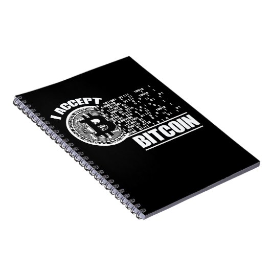 Ich akzeptiere Bitcoin-Krypto Notizblock (Rechte Seite)
