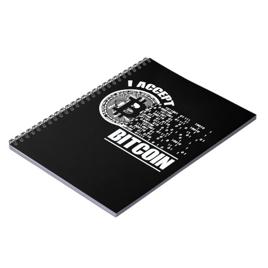 Ich akzeptiere Bitcoin-Krypto Notizblock (Linke Seite)