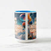 Ich akzeptiere heute nur noch Großzügigkeit Zweifarbige Tasse (Mittel)