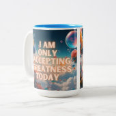 Ich akzeptiere heute nur noch Großzügigkeit Zweifarbige Tasse (Vorderseite Links)