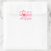 Ich alle Lieben Sie alle Valentinstag Quadratischer Aufkleber (Tasche)