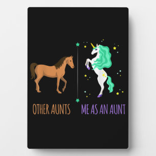 Ich als Tante oder Tante Pferd Unicorn Geschenk Fotoplatte
