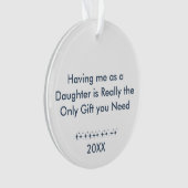 Ich als Tochter Retrostars Foto Ornament (Vorderseite)