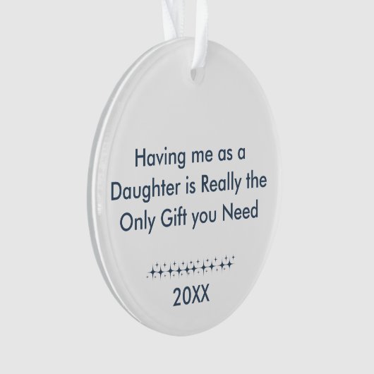 Ich als Tochter Retrostars Foto Ornament (Vorderseite)