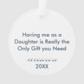 Ich als Tochter Retrostars Foto Ornament (Vorderseite)