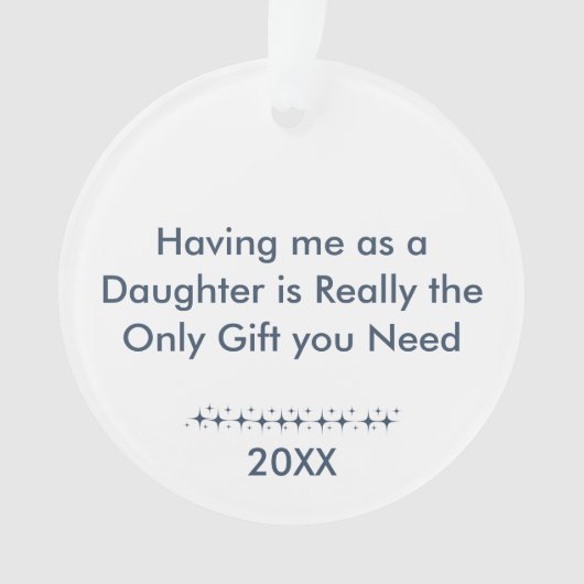 Ich als Tochter Retrostars Foto Ornament (Vorderseite)