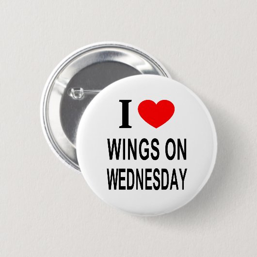 ICH ❤️ AM MITTWOCH I LIEBE WINGS AM MITTWOCH BUTTON (Vorne & Hinten)