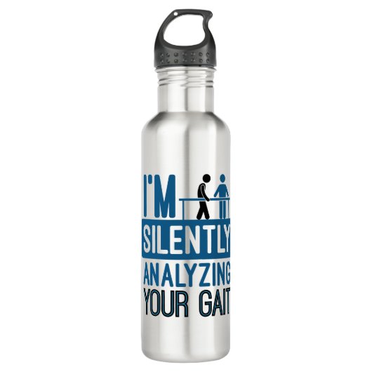 Ich analysiere leise Ihre Gangphysik Edelstahlflasche (Vorderseite)