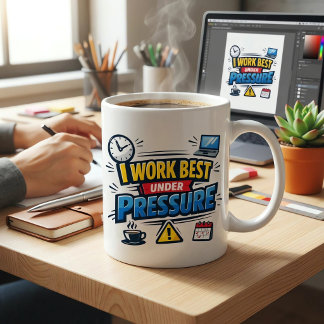Ich Arbeite am Besten Unter Druck Lustiger Büroter Kaffeetasse