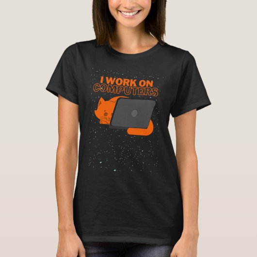 Ich arbeite an Computern, kann ich programmieren T-Shirt (Vorderseite)