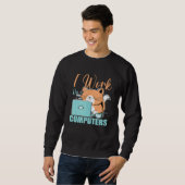 Ich Arbeite An Computern Katze  Katze  Programmier Sweatshirt (Vorne ganz)