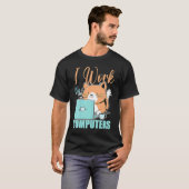 Ich Arbeite An Computern Katze Katze Programmier T-Shirt (Vorne ganz)