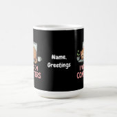 Ich arbeite an Computern lustige Katzen Computer H Kaffeetasse (Mittel)