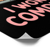 Ich arbeite an Computern lustige Katzen Computer H Poster (Ecke)