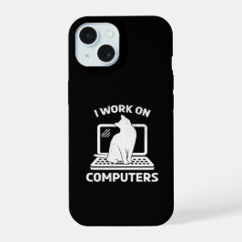 Ich Arbeite An Computern Lustige Katzenliebhaberin iPhone 15 Hülle
