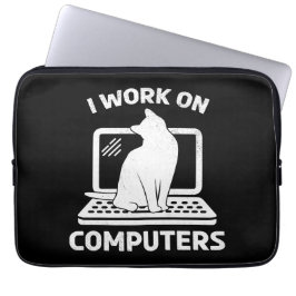 Ich Arbeite An Computern Lustige Katzenliebhaberin Laptopschutzhülle