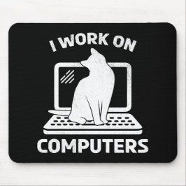 Ich Arbeite An Computern Lustige Katzenliebhaberin Mousepad