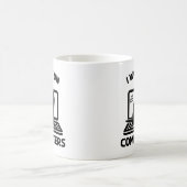 Ich Arbeite An Computern Lustiger Katzenliebhaber Kaffeetasse (Mittel)