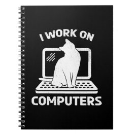 Ich Arbeite An Computern Lustiger Katzenliebhaber Notizblock